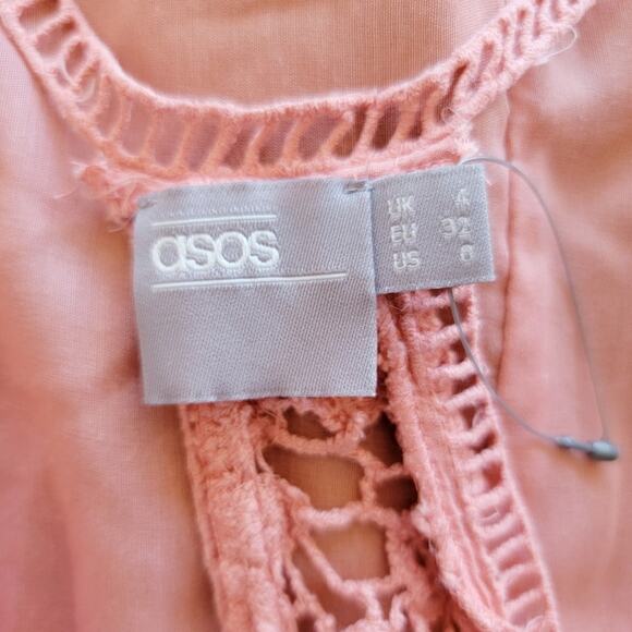 ASOS Crochet V-neck Tunic Length Swim Coverup - Picture 4 of 4